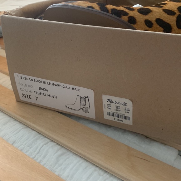 NWB Madewell regan ankle boot leopard calf hair - Picture 4 of 6